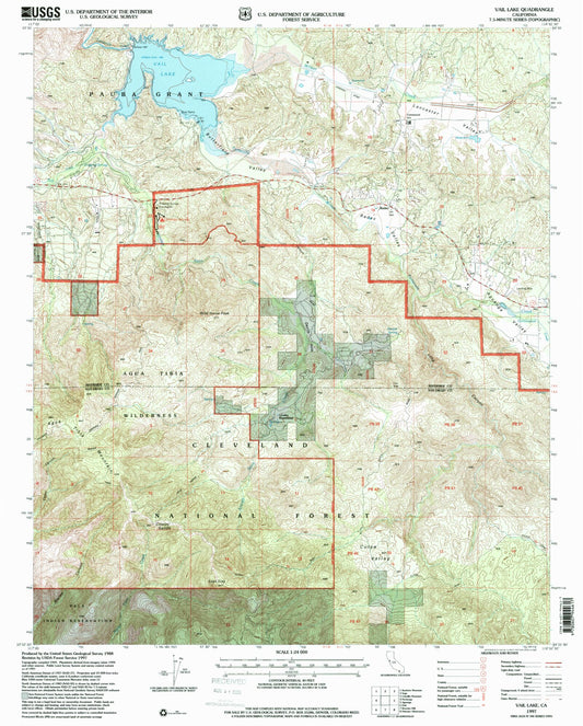 Classic USGS Vail Lake California 7.5'x7.5' Topo Map Image