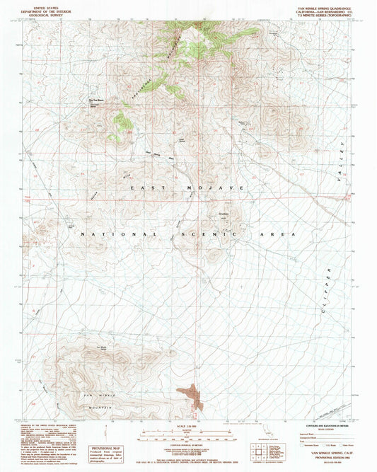 Classic USGS Van Winkle Spring California 7.5'x7.5' Topo Map Image