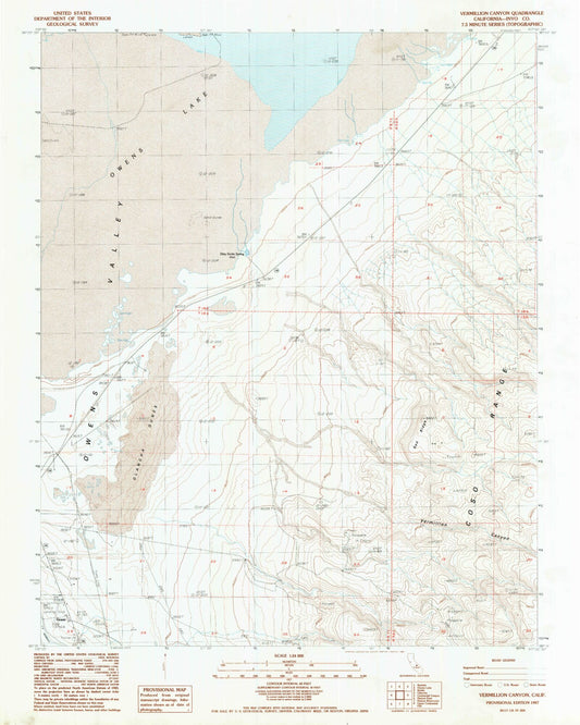 Classic USGS Vermillion Canyon California 7.5'x7.5' Topo Map Image