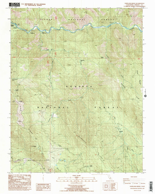 Classic USGS Verplank Ridge California 7.5'x7.5' Topo Map Image