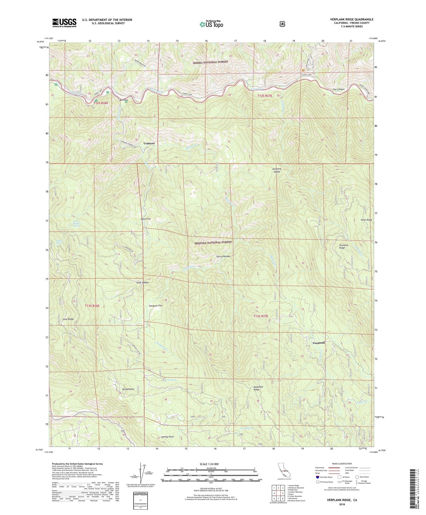 Verplank Ridge California US Topo Map Image