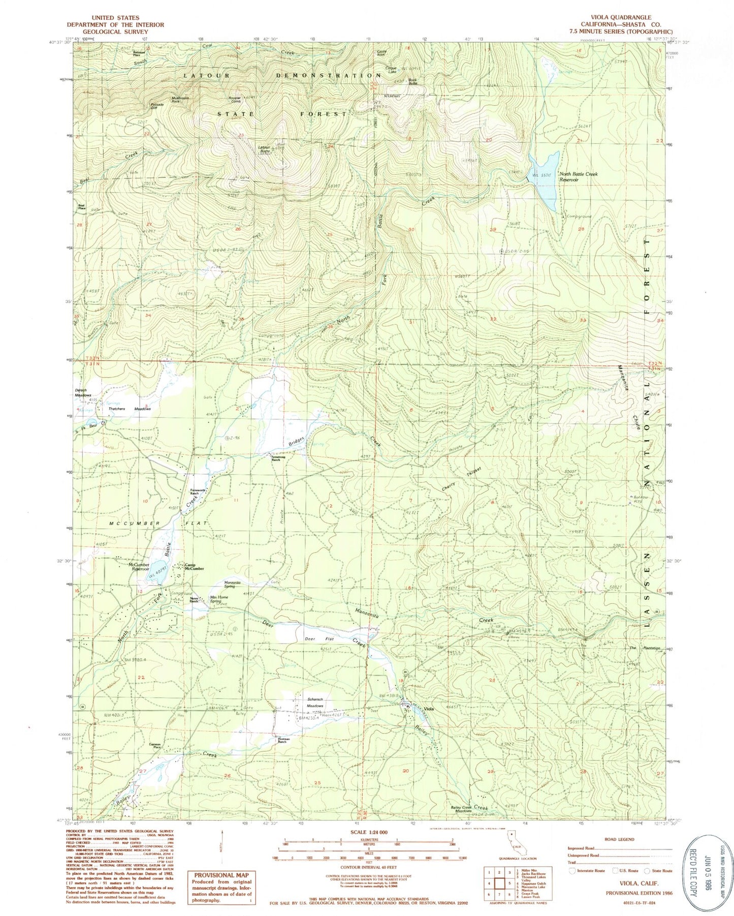 Classic USGS Viola California 7.5'x7.5' Topo Map Image
