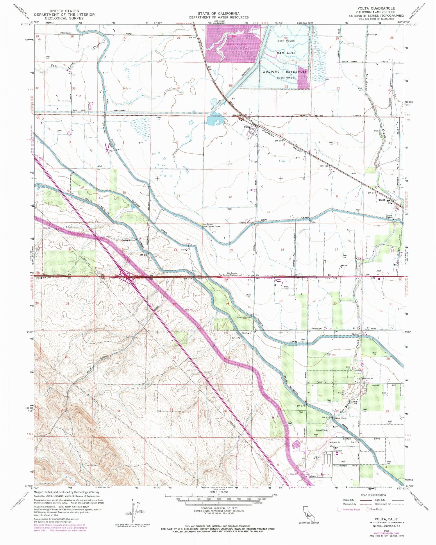 Classic USGS Volta California 7.5'x7.5' Topo Map Image