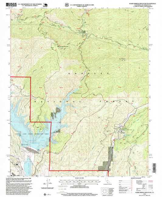Classic USGS Warm Springs Mountain California 7.5'x7.5' Topo Map Image