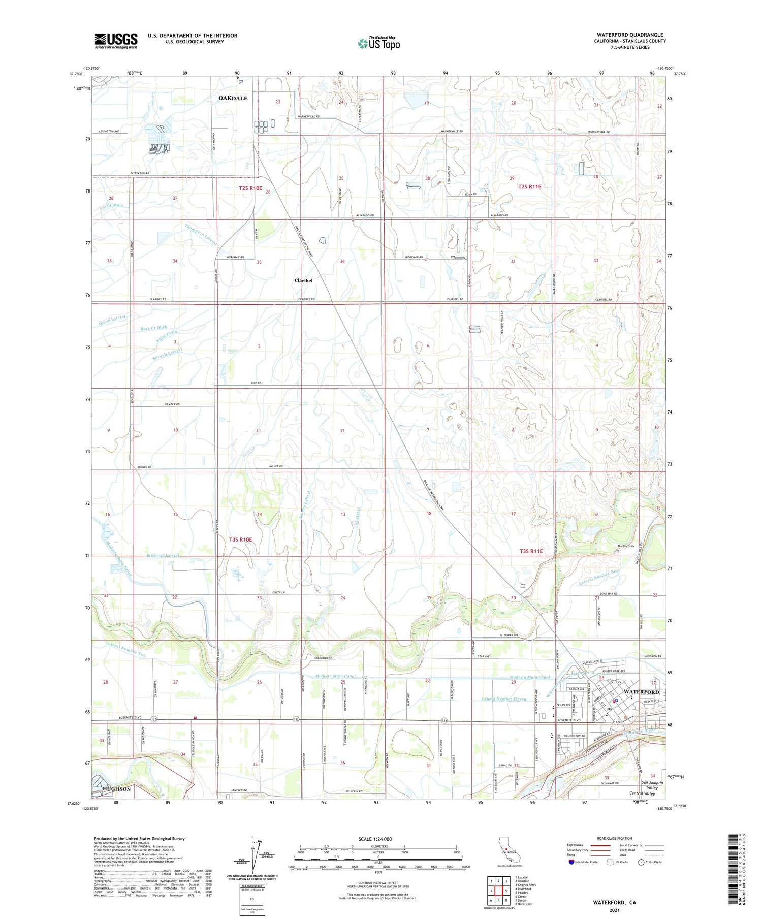 Waterford California US Topo Map Image