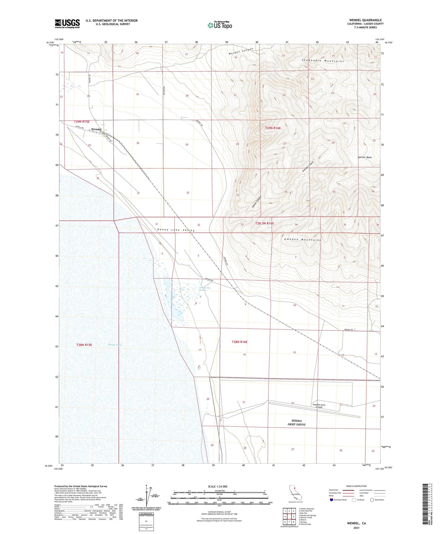 Wendel California US Topo Map Image