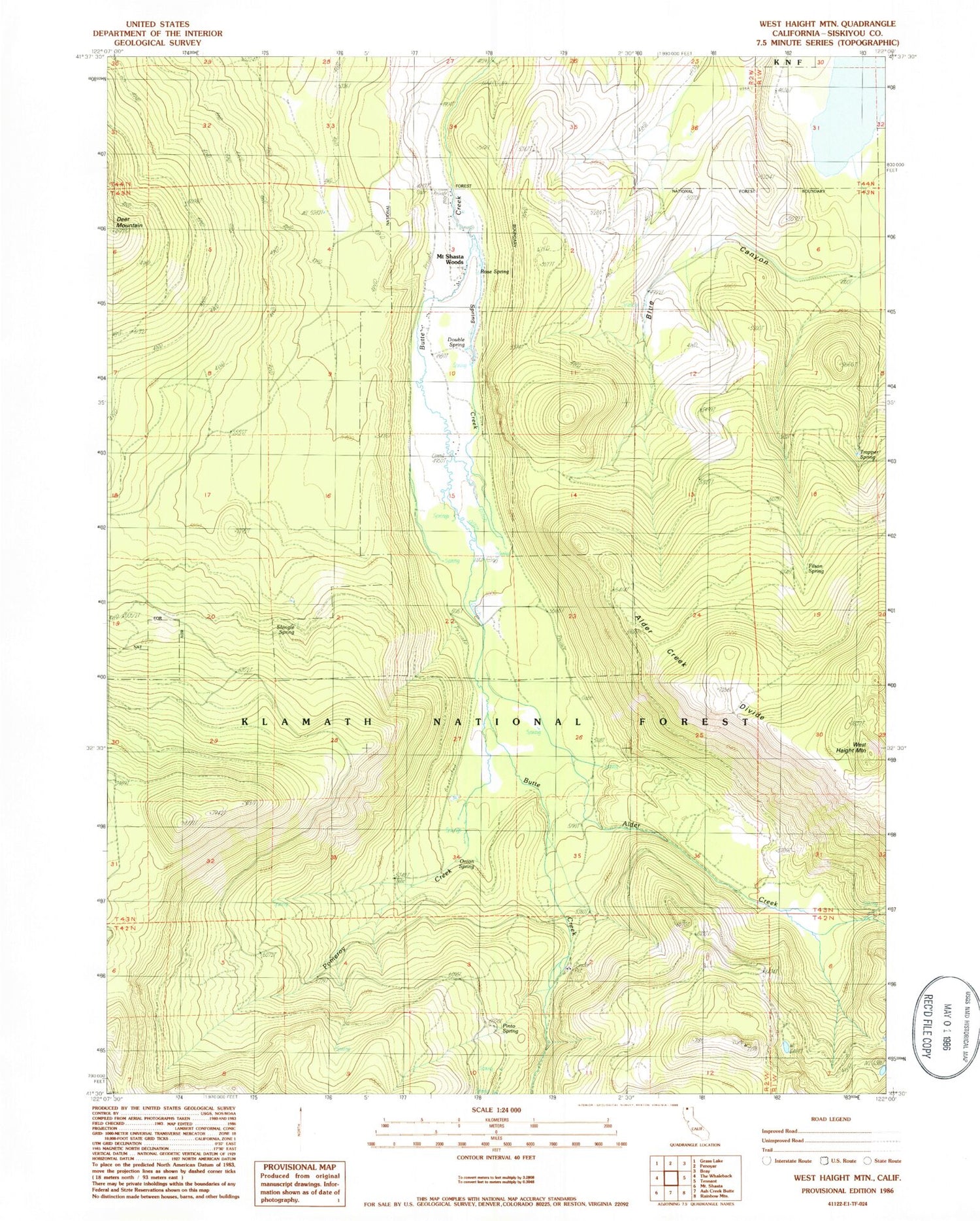 Classic USGS West Haight Mountain California 7.5'x7.5' Topo Map Image