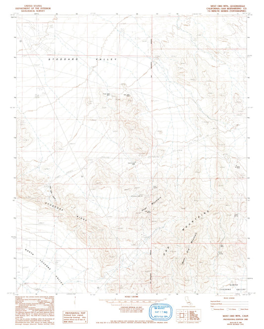 Classic USGS West Ord Mountain California 7.5'x7.5' Topo Map Image