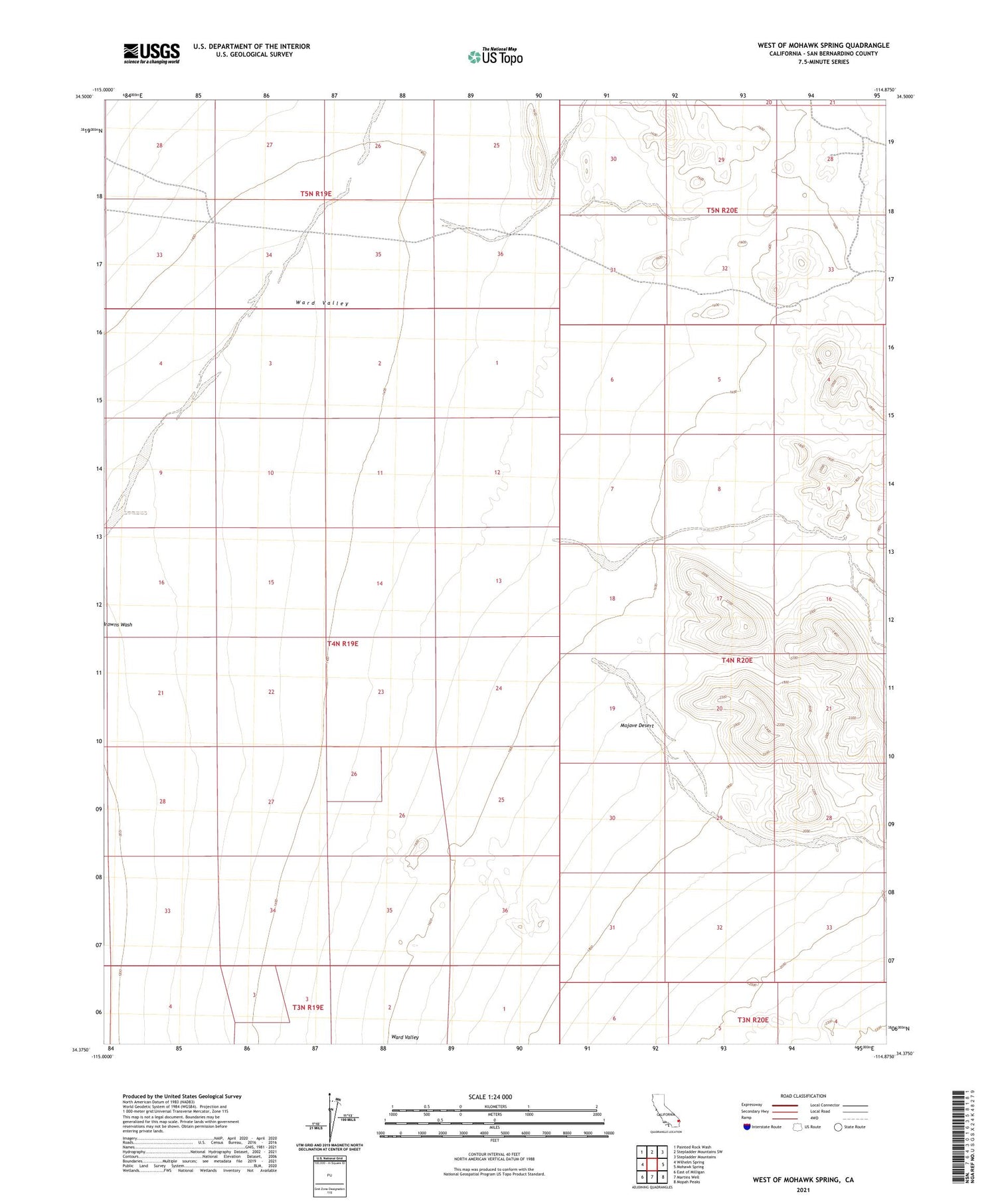 West of Mohawk Spring California US Topo Map Image
