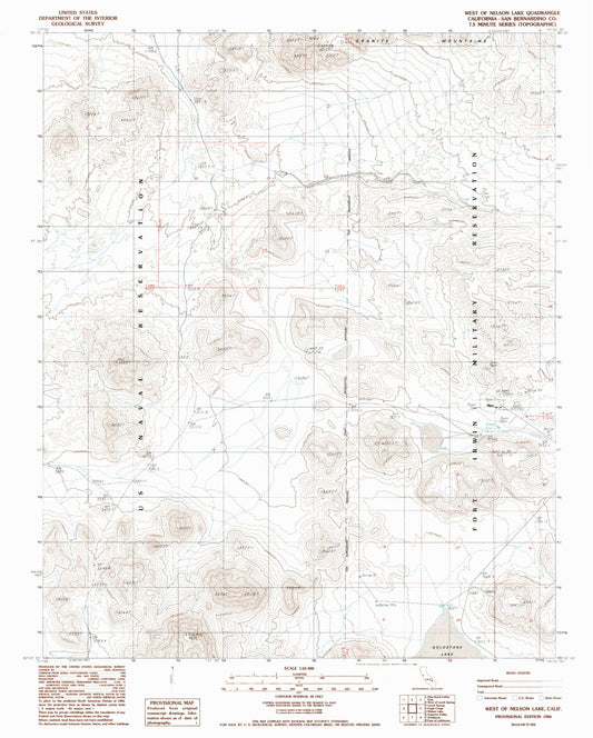 Classic USGS West of Nelson Lake California 7.5'x7.5' Topo Map Image