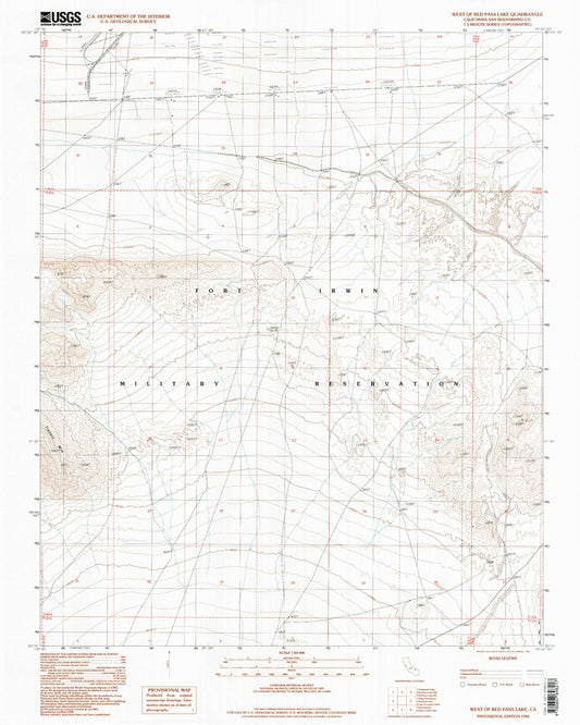 Classic USGS West of Red Pass Lake California 7.5'x7.5' Topo Map Image