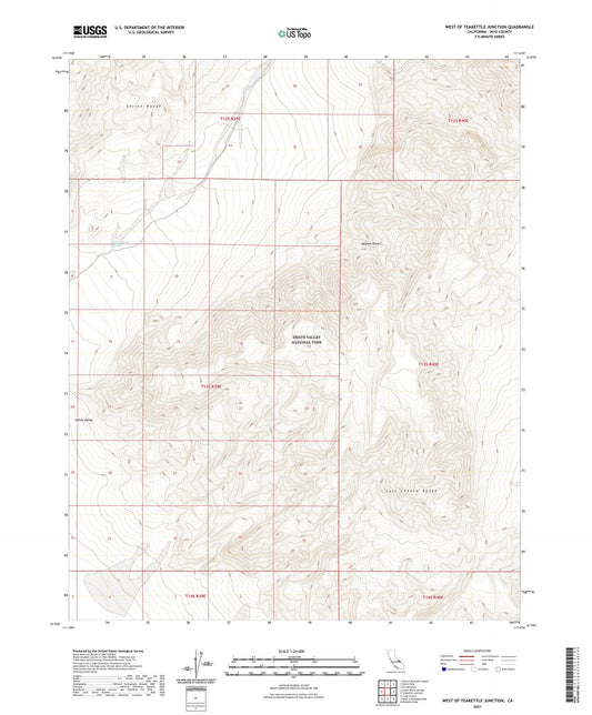 West of Teakettle Junction California US Topo Map Image