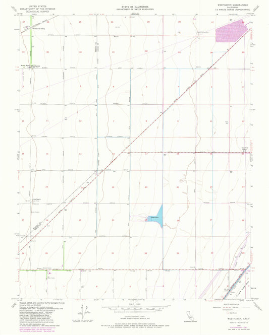 Classic USGS Westhaven California 7.5'x7.5' Topo Map Image