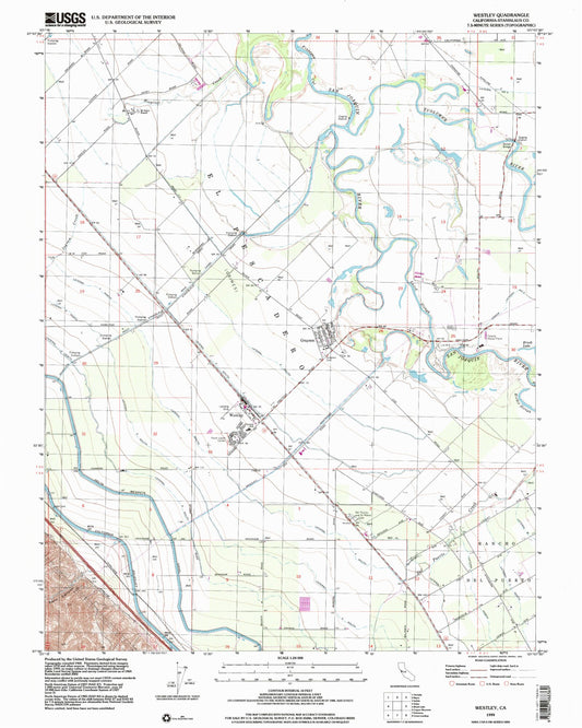 Classic USGS Westley California 7.5'x7.5' Topo Map Image