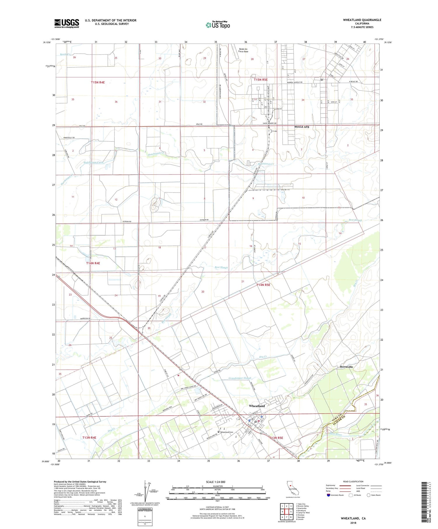 Wheatland California US Topo Map Image