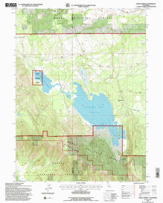 Classic USGS White Horse California 7.5'x7.5' Topo Map Image
