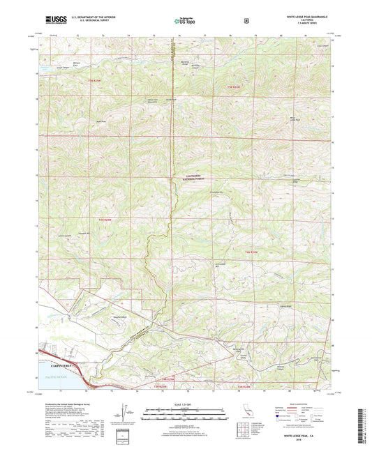 White Ledge Peak California US Topo Map Image