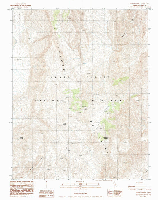 Classic USGS White Top Mountain California 7.5'x7.5' Topo Map Image