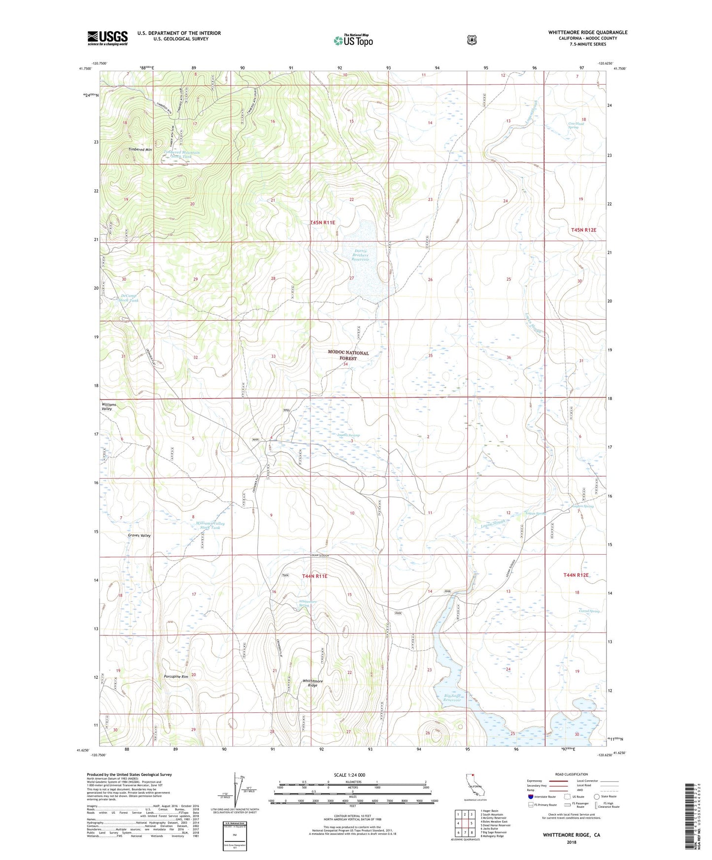 Whittemore Ridge California US Topo Map Image