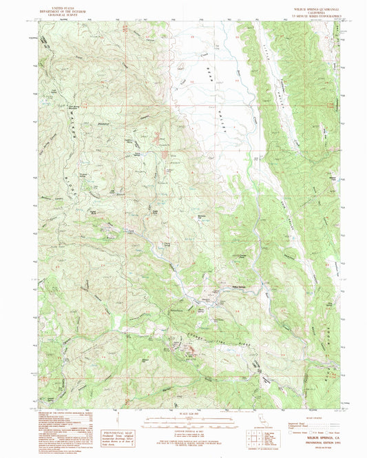 Classic USGS Wilbur Springs California 7.5'x7.5' Topo Map Image