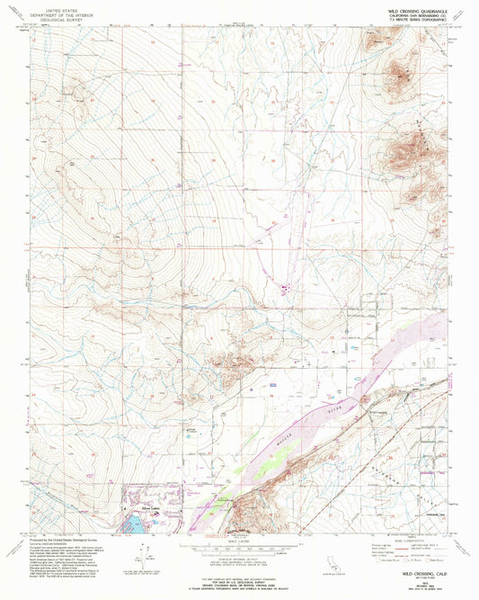 Classic USGS Wild Crossing California 7.5'x7.5' Topo Map Image