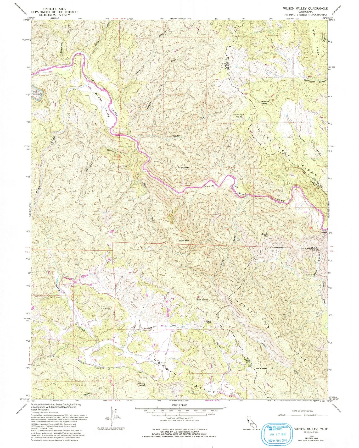 USGS Classic Wilson Valley California 7.5'x7.5' Topo Map Image
