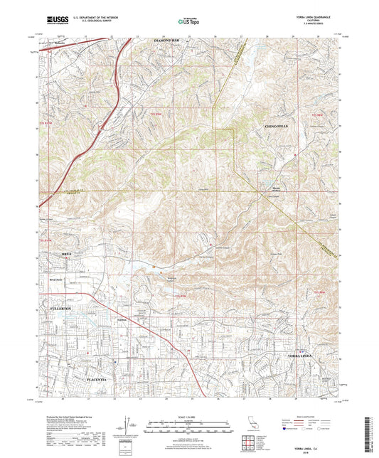 Yorba Linda California US Topo Map Image