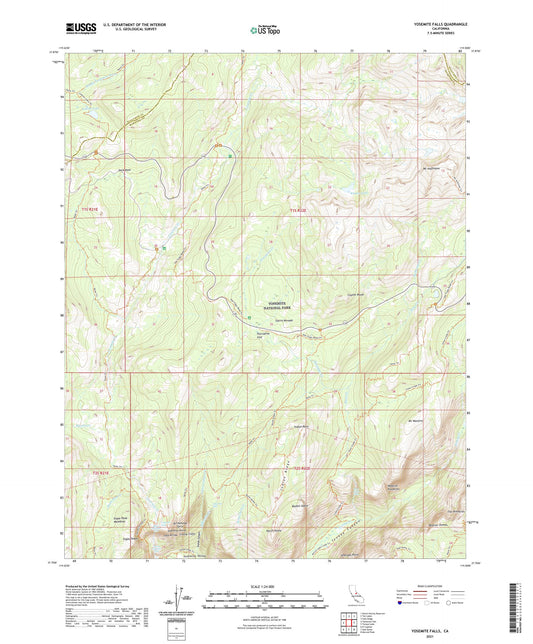 Yosemite Falls California US Topo Map Image