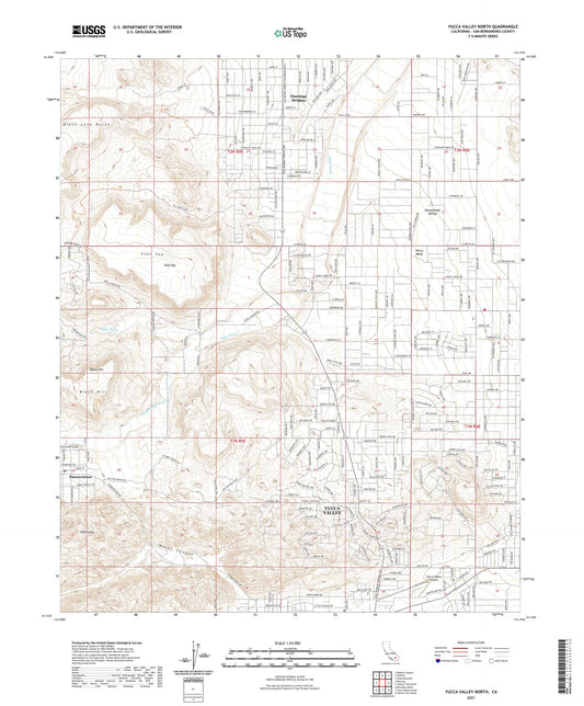 Yucca Valley North California US Topo Map Image