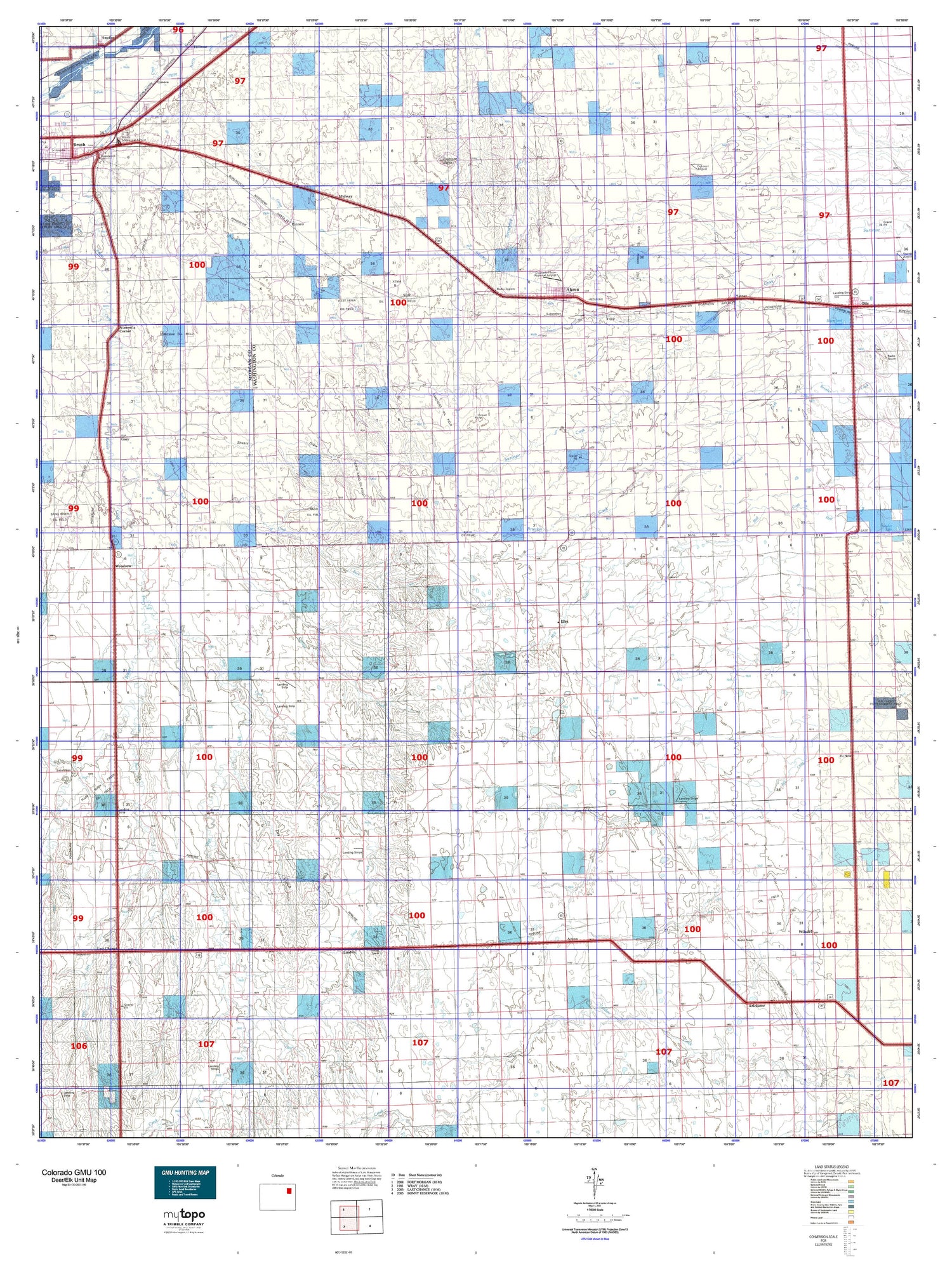 Colorado GMU 100 Map Image