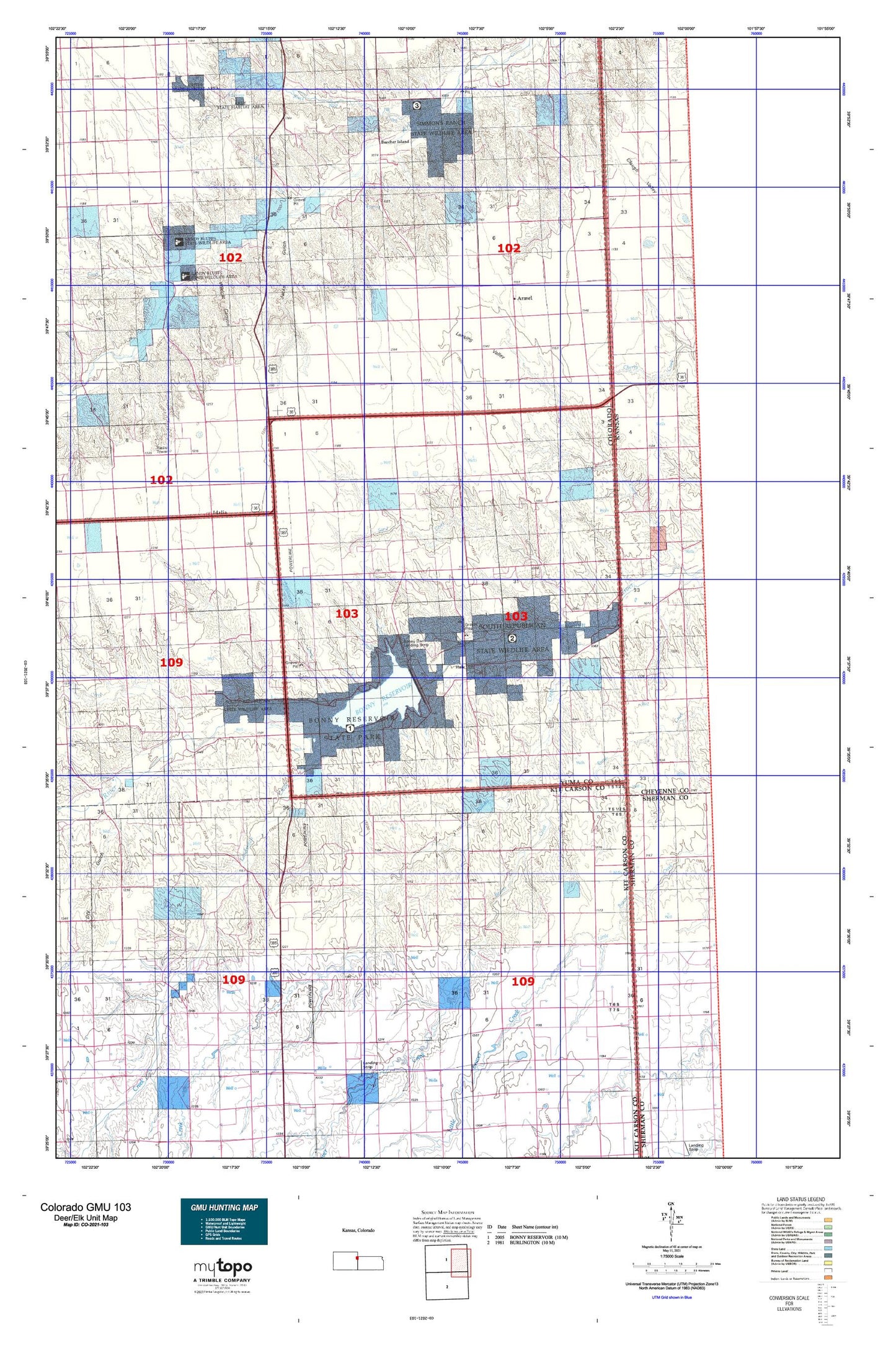 Colorado GMU 103 Map Image