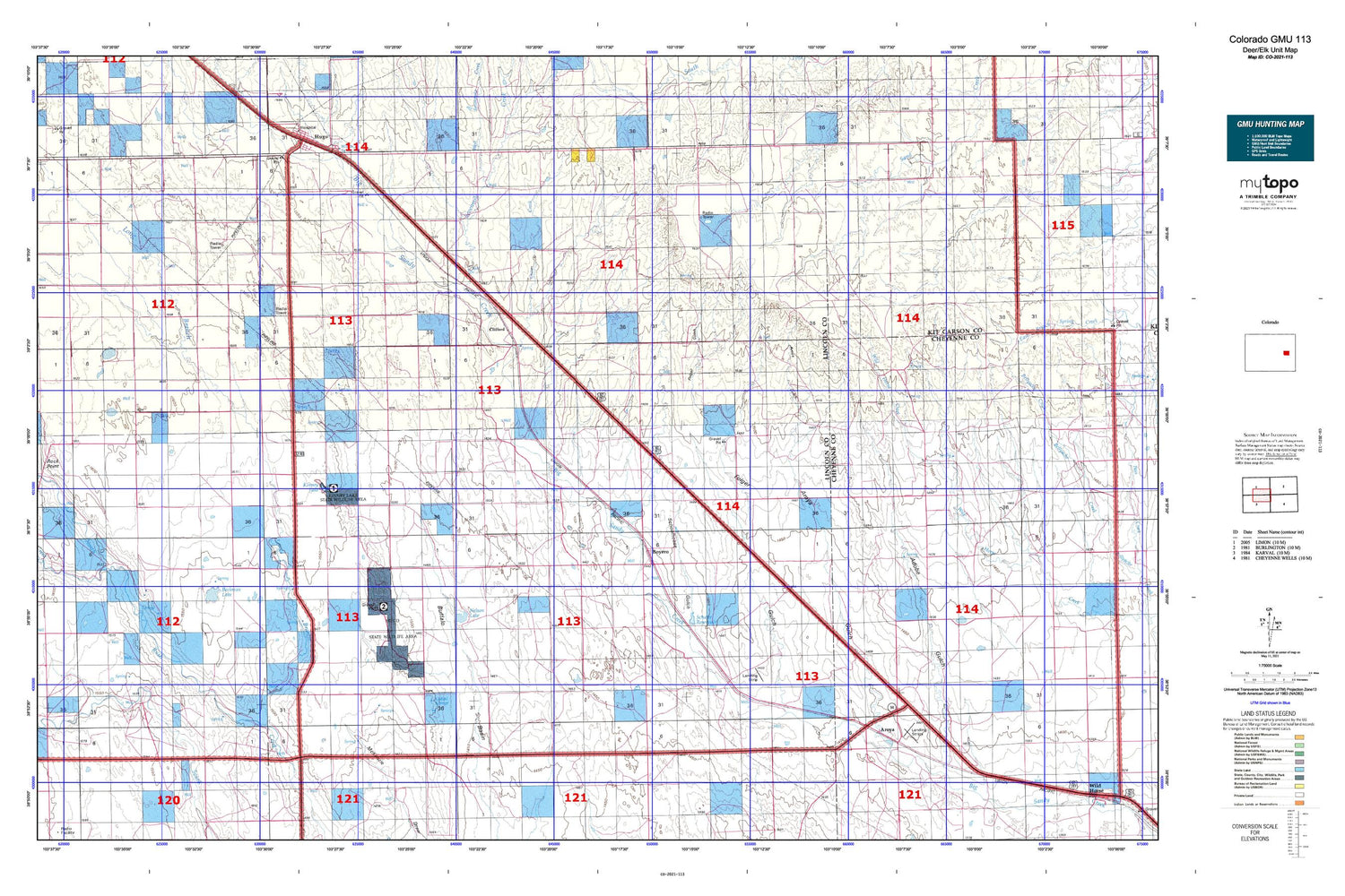 Colorado GMU 113 Map Image