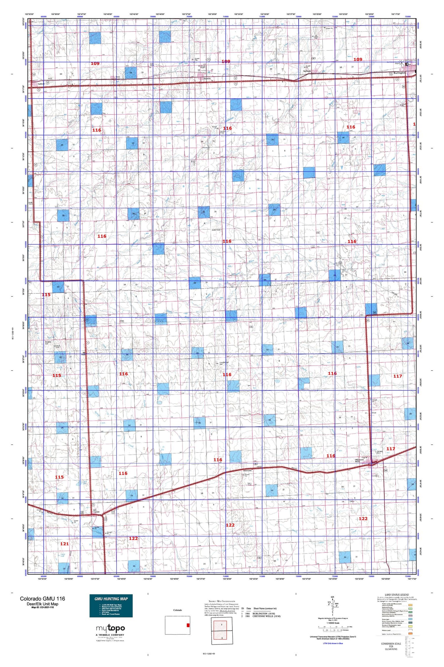 Colorado GMU 116 Map Image