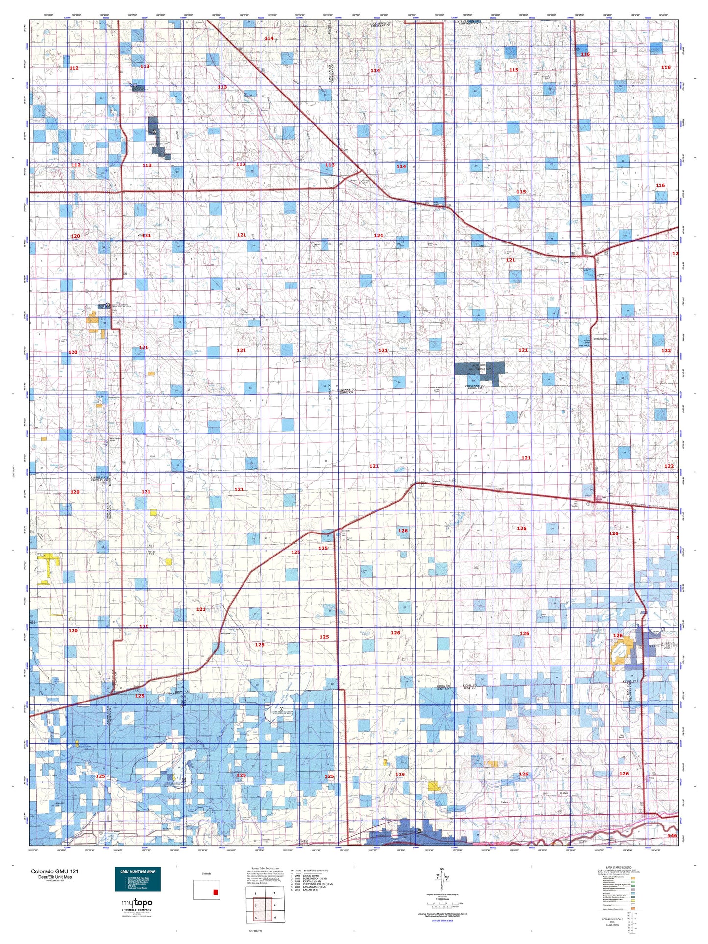 Colorado GMU 121 Map Image