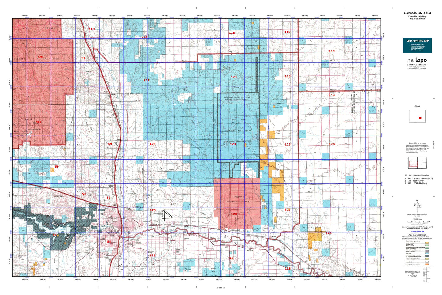 Colorado GMU 123 Map Image