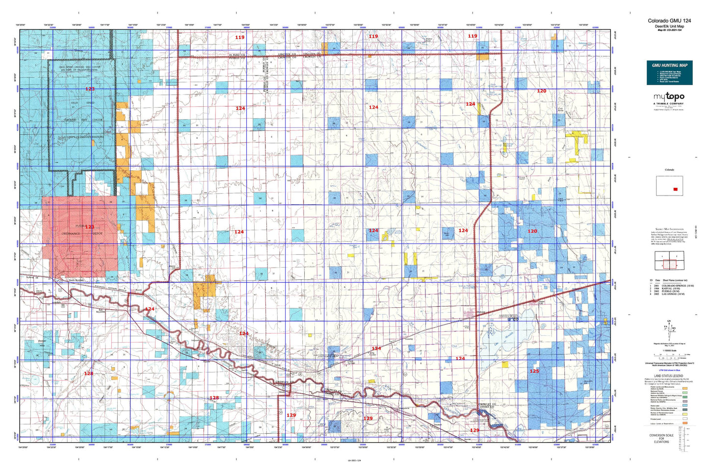 Colorado GMU 124 Map Image