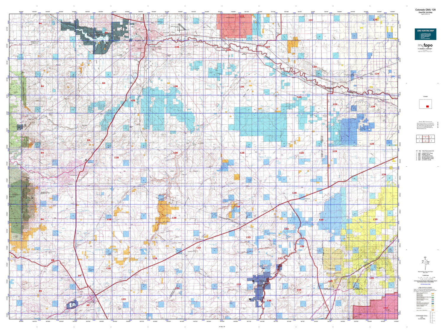 Colorado GMU 128 Map Image