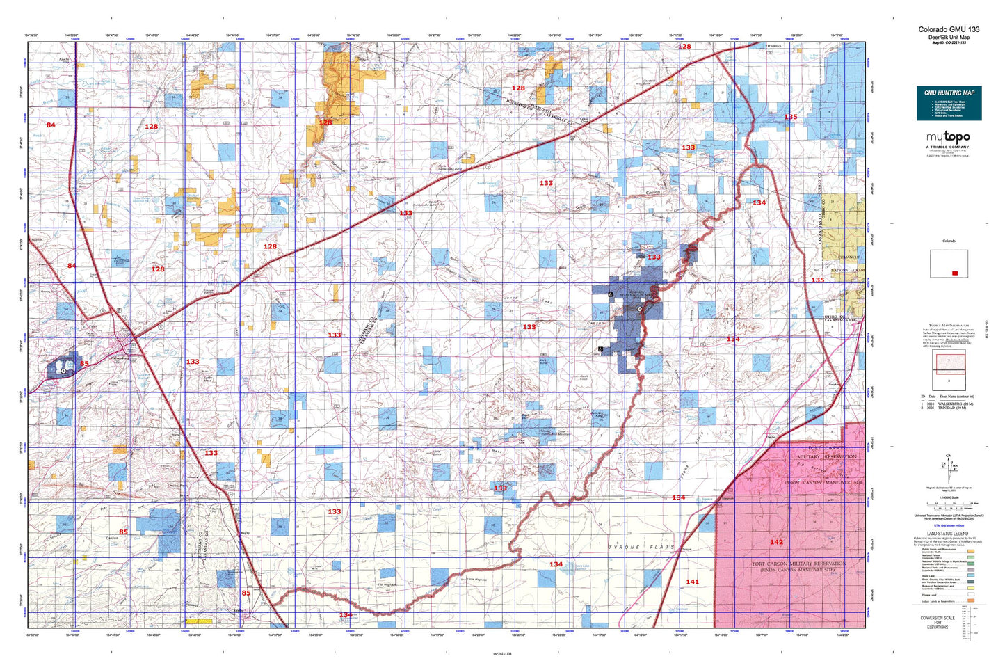 Colorado GMU 133 Map Image
