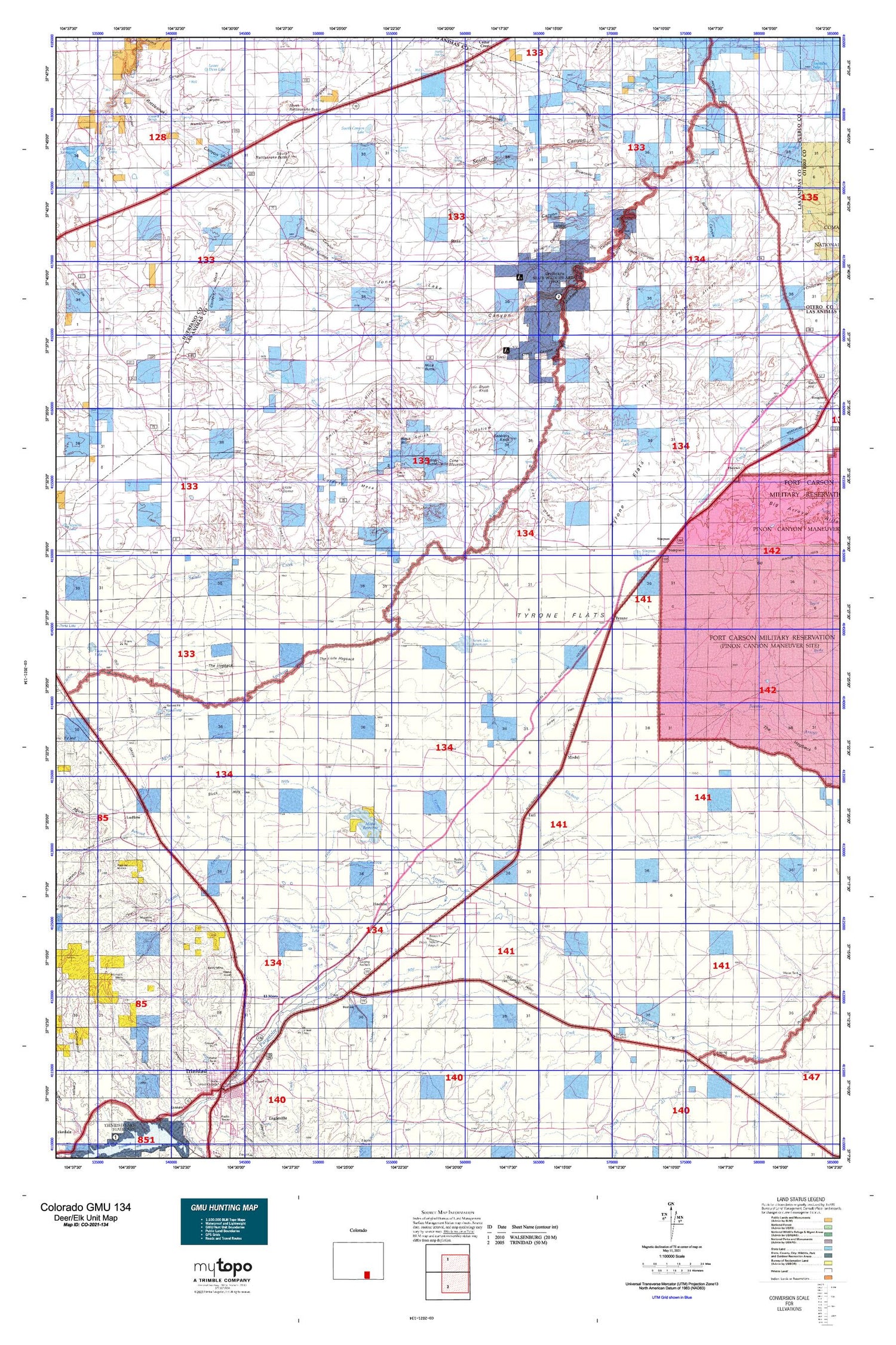 Colorado GMU 134 Map Image