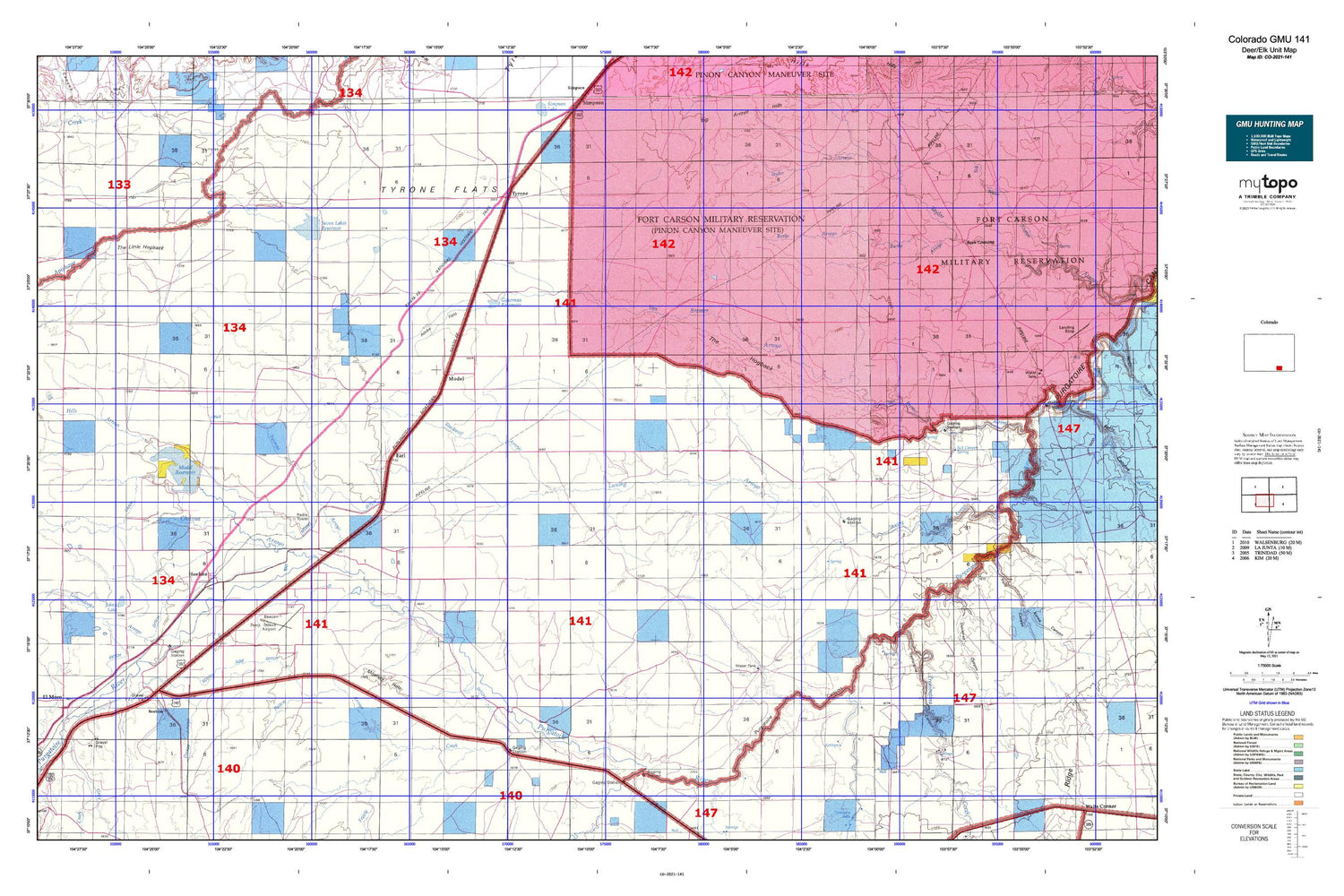 Colorado GMU 141 Map Image