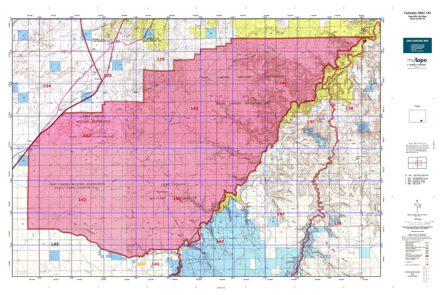 Colorado GMU 142 Map Image