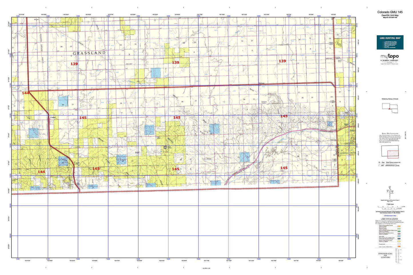 Colorado GMU 145 Map Image