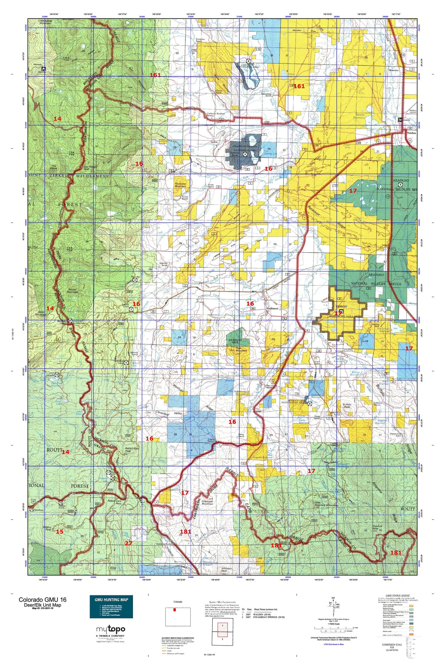 Colorado GMU 16 Map Image