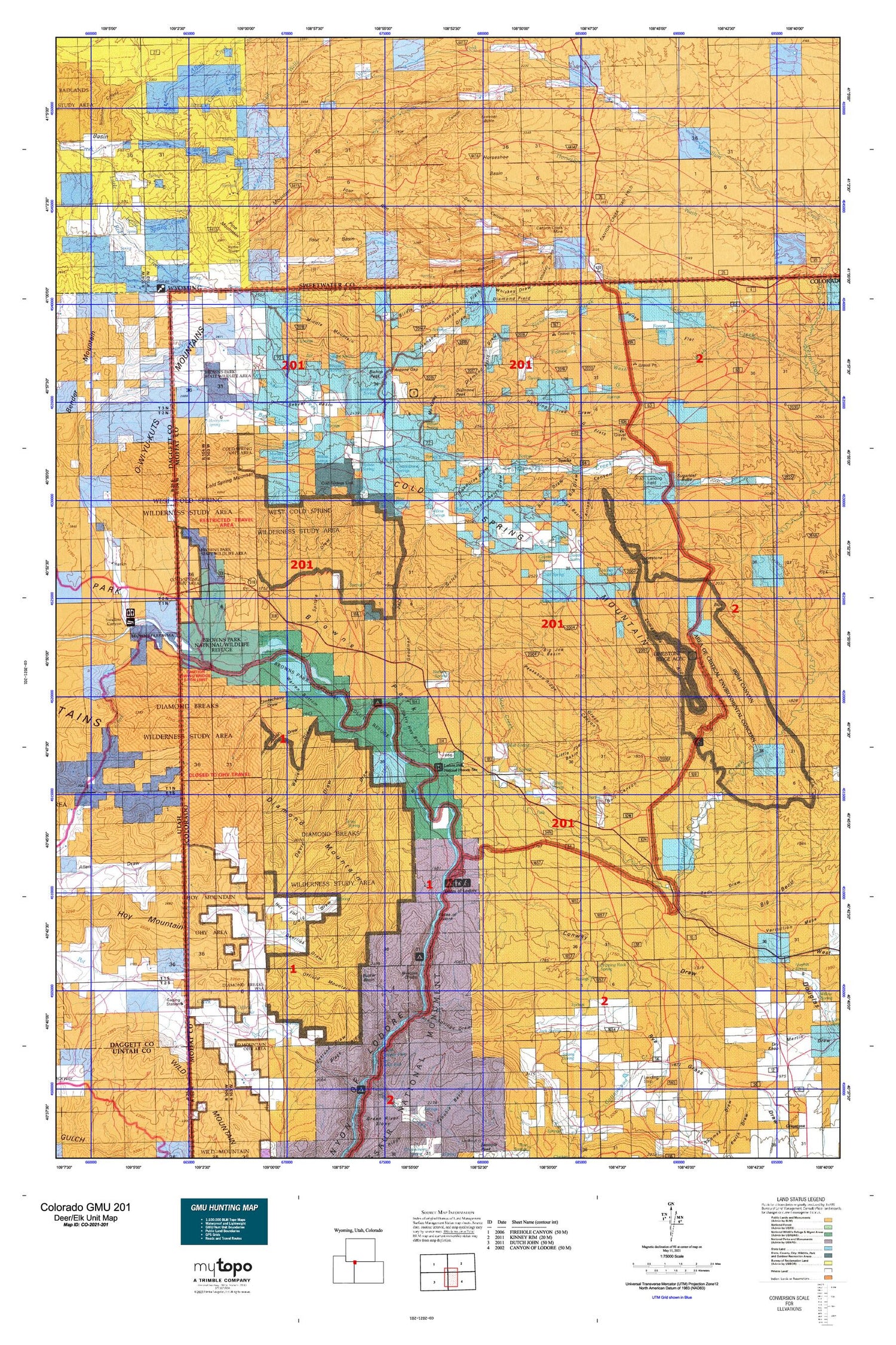 Colorado GMU 201 Map Image