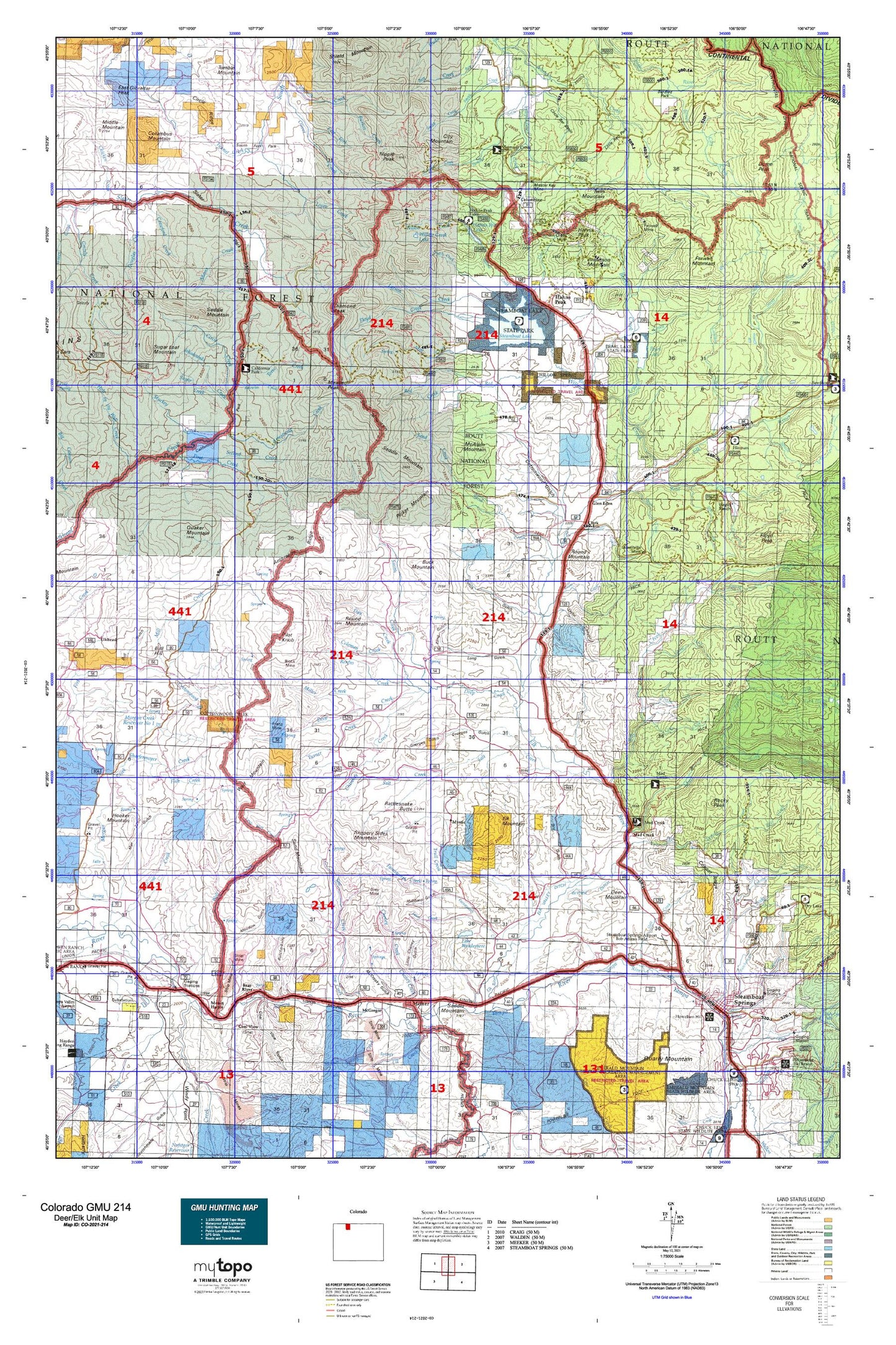 Colorado GMU 214 Map Image