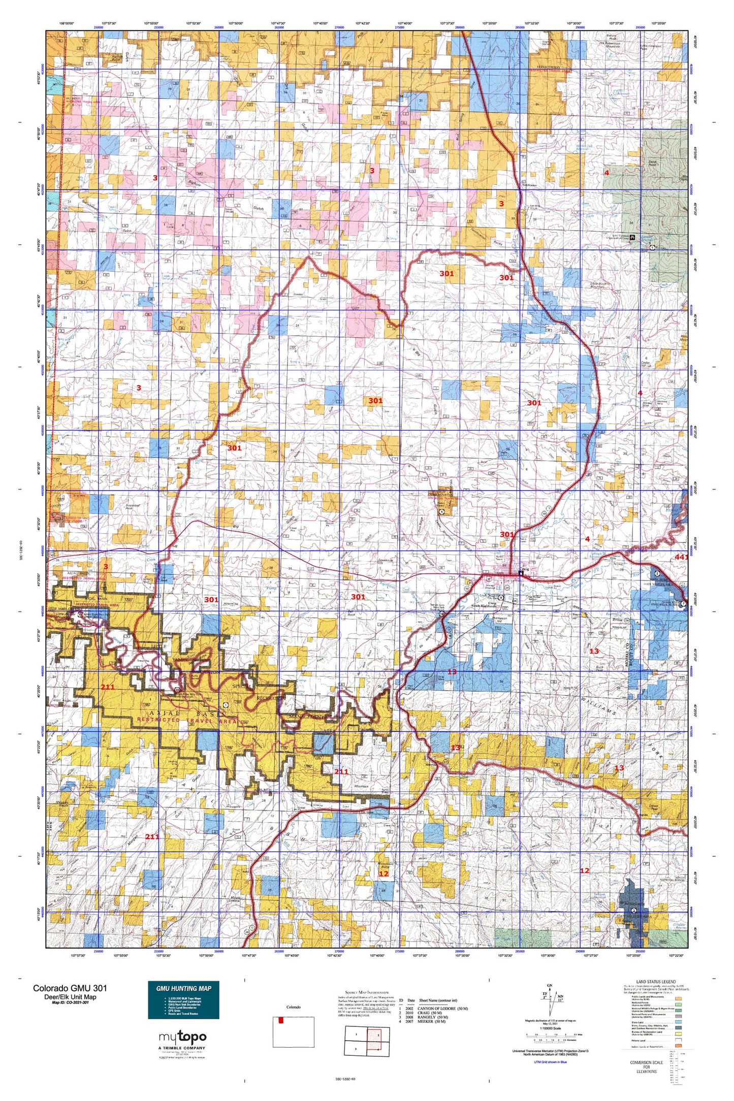 Colorado GMU 301 Map Image