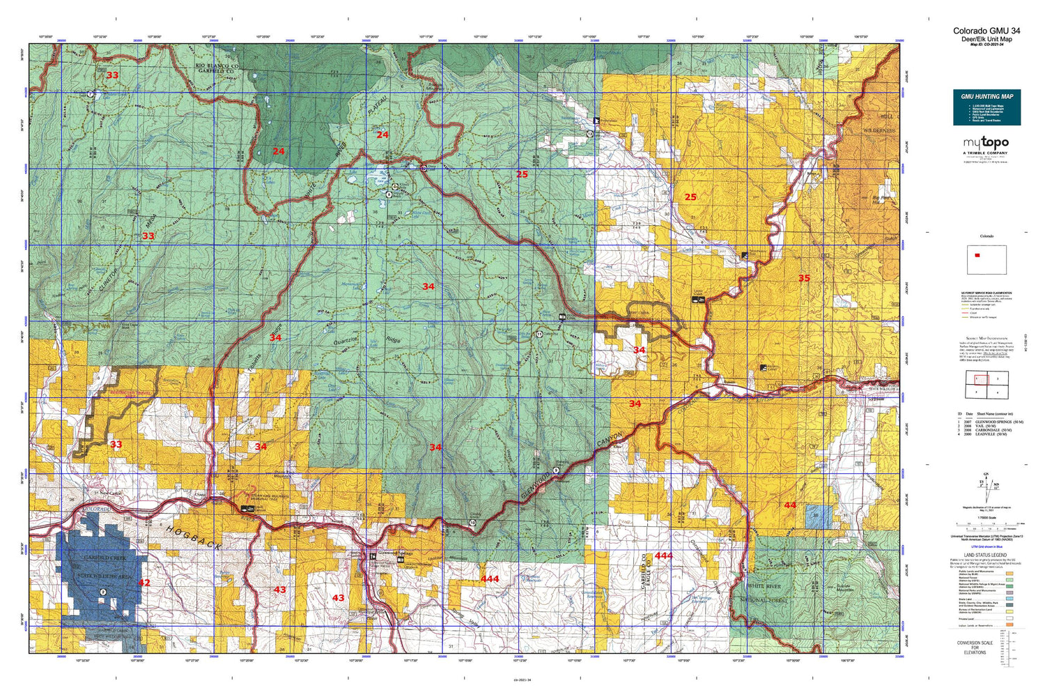 Colorado GMU 34 Map Image
