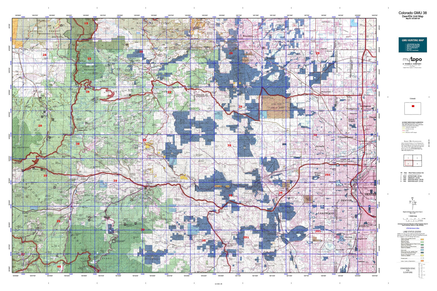 Colorado GMU 38 Map Image