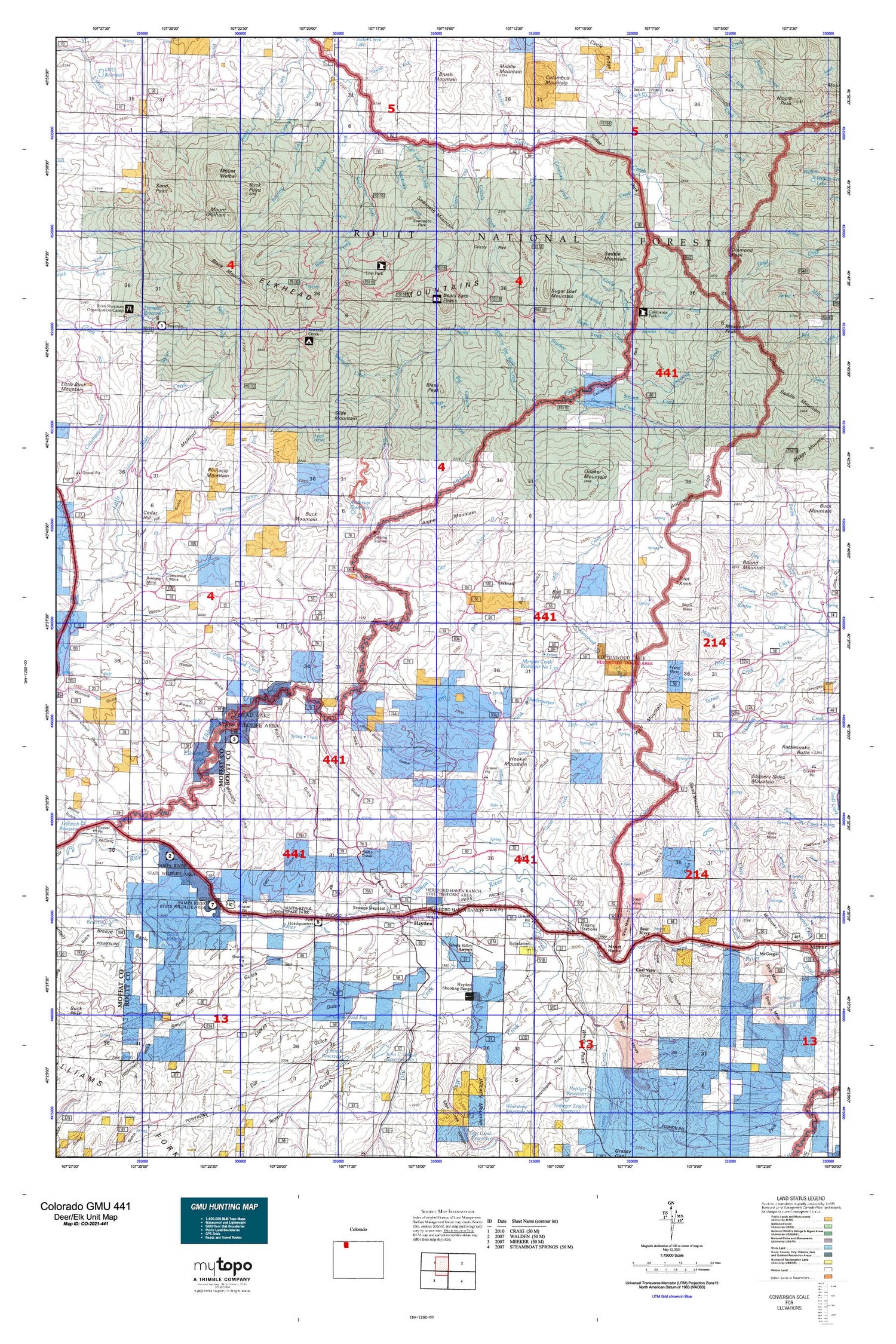 Colorado GMU 441 Map Image