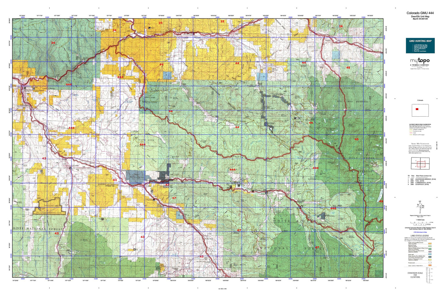 Colorado GMU 444 Map Image